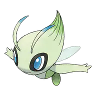 Celebi official Pokemon artwork