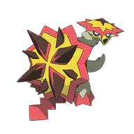Turtonator official Pokemon artwork
