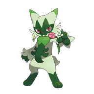 Floragato official Pokemon artwork